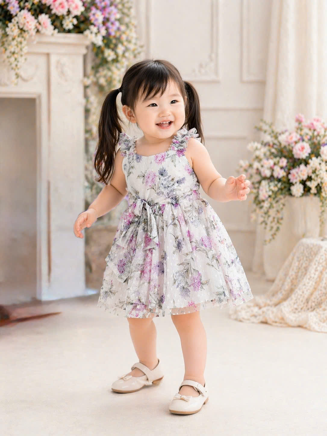 Floral Baby Girl Dress | Ruffled Tulle Party, Wedding Outfit (3M-3Y)