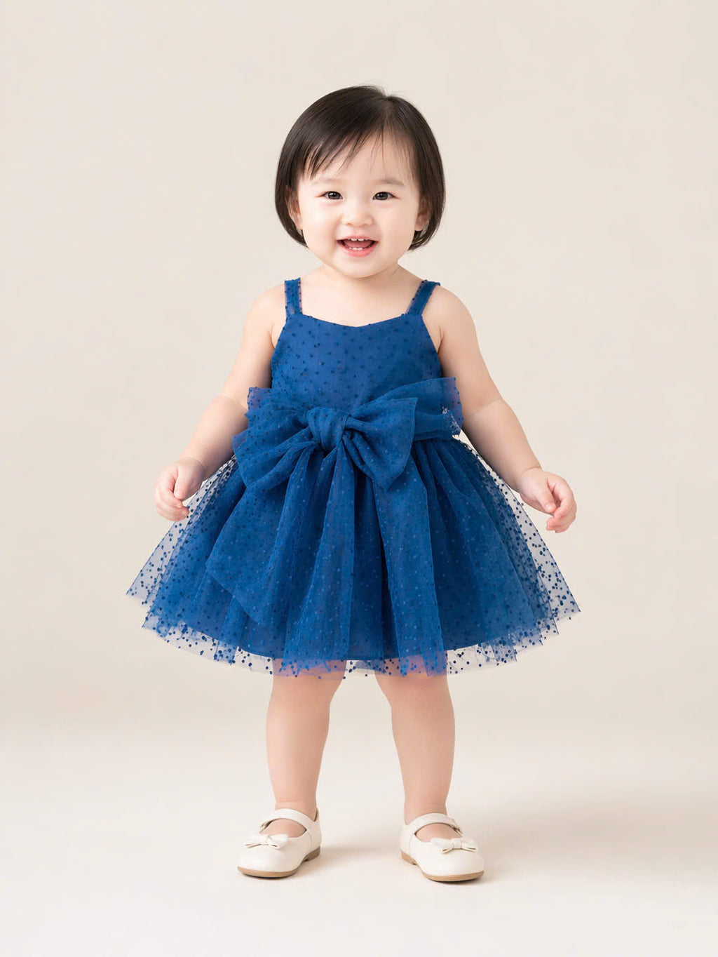Sparkle Tulle Romper Dress with Bow – Baby Girl Party Outfit (6M–3Y)