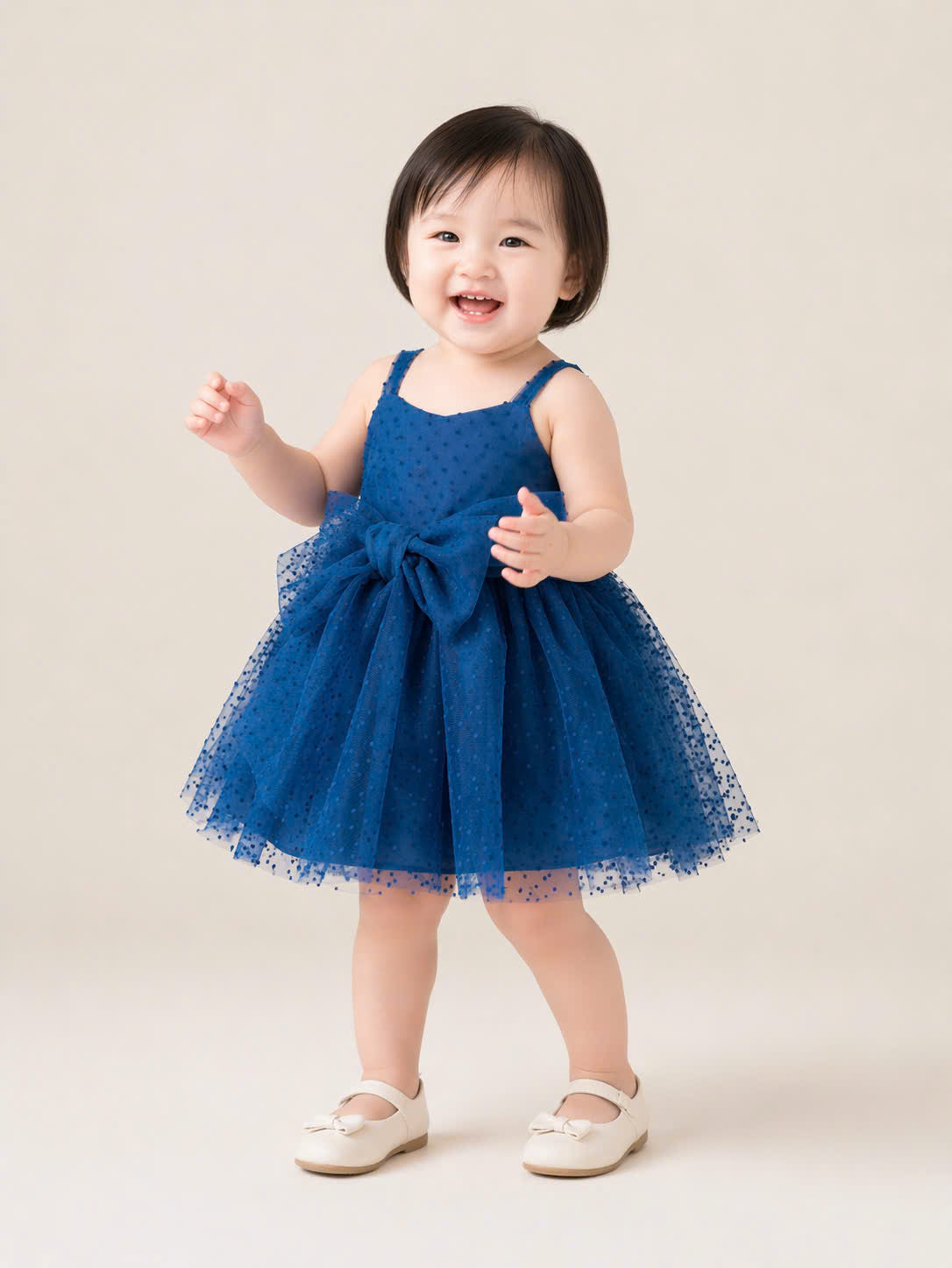 Sparkle Tulle Romper Dress with Bow – Baby Girl Party Outfit (6M–3Y)