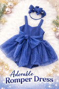 Sparkle Tulle Romper Dress with Bow – Baby Girl Party Outfit (6M–3Y)