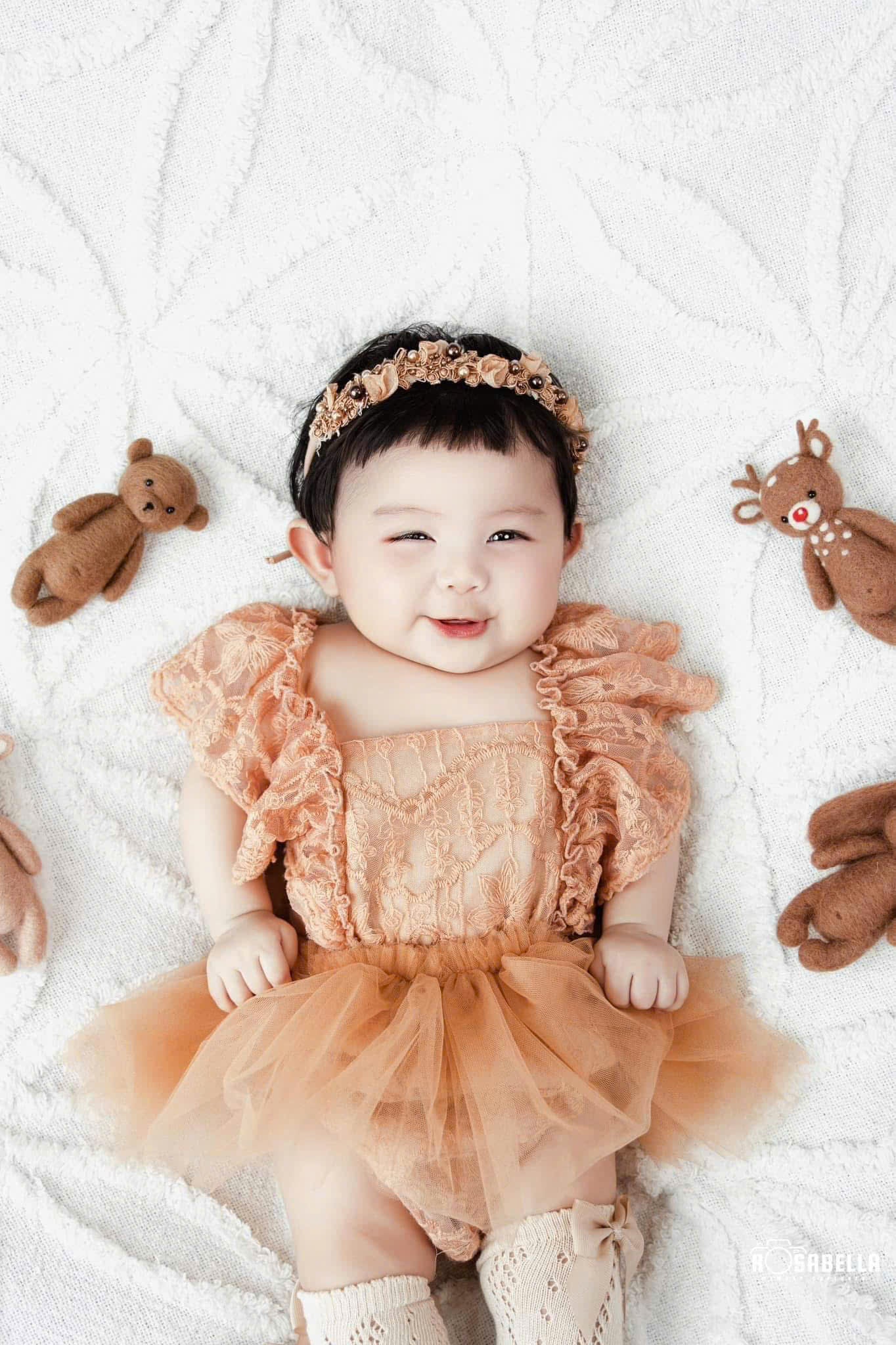 Vintage Lace Baby Girl Romper Dress with Tulle Skirt & Bonnet – Newborn to 3Y Outfit