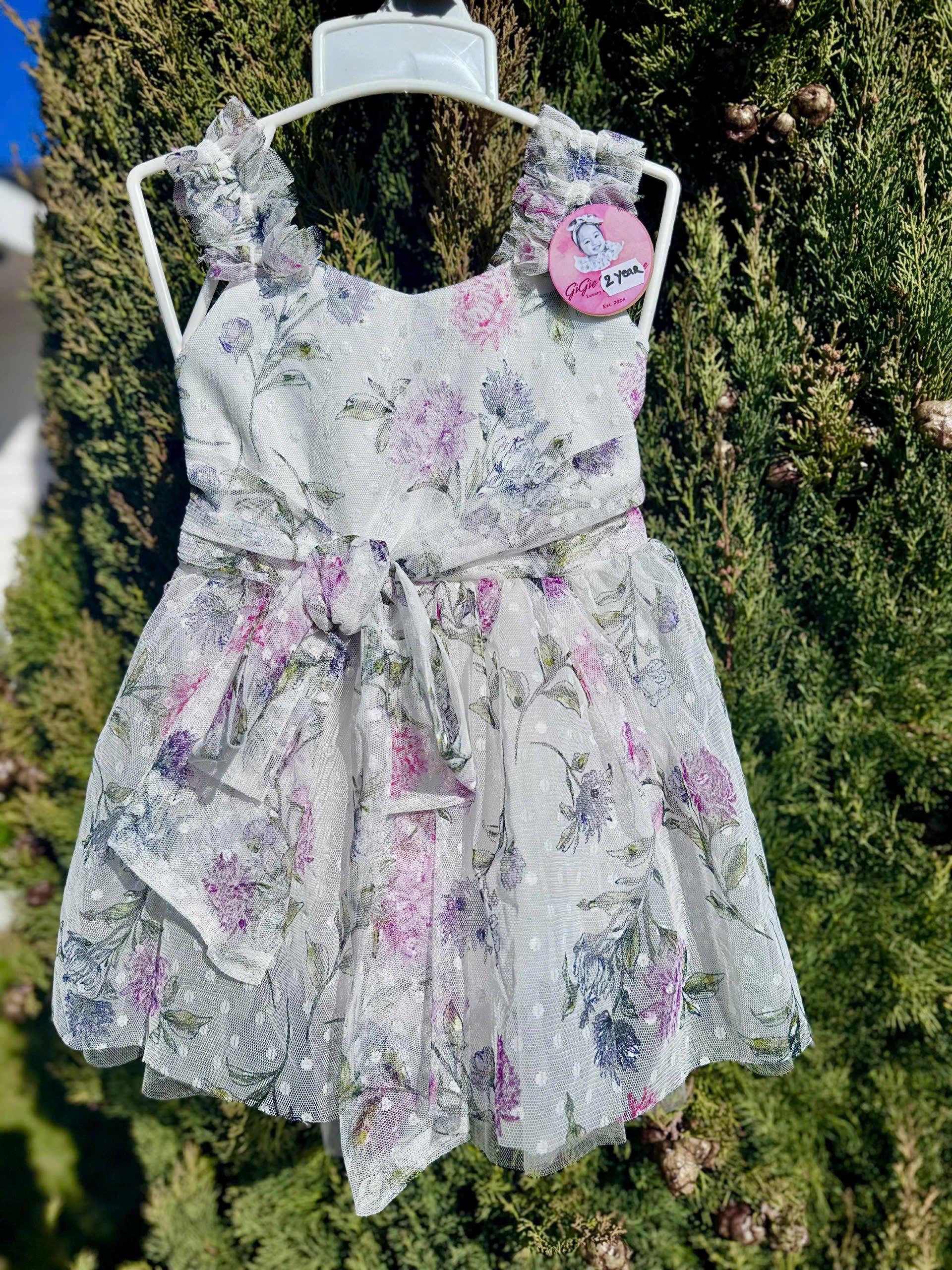 Floral Baby Girl Dress | Ruffled Tulle Party, Wedding Outfit (3M-3Y)