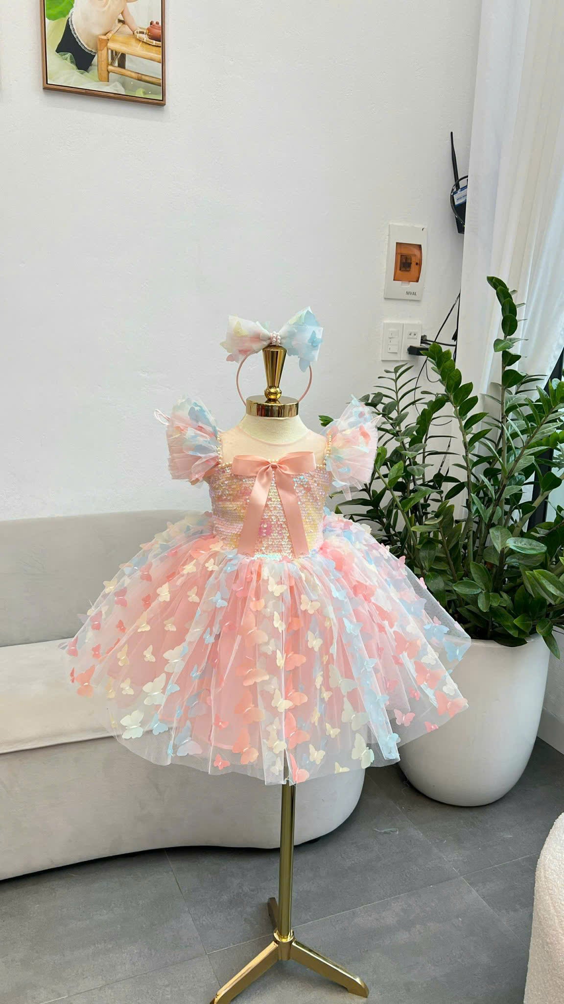 Butterfly Fairy Girl Dress 1–6Y | Pastel Princess Tulle Dress | Rainbow Butterfly Birthday Outfit | Fairy Garden Party Dress