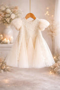 Willow Vintage Lace A-Line Dress 1–6Y | Floral Embroidered Tulle Dress | Christening & Flower Girl Outfit