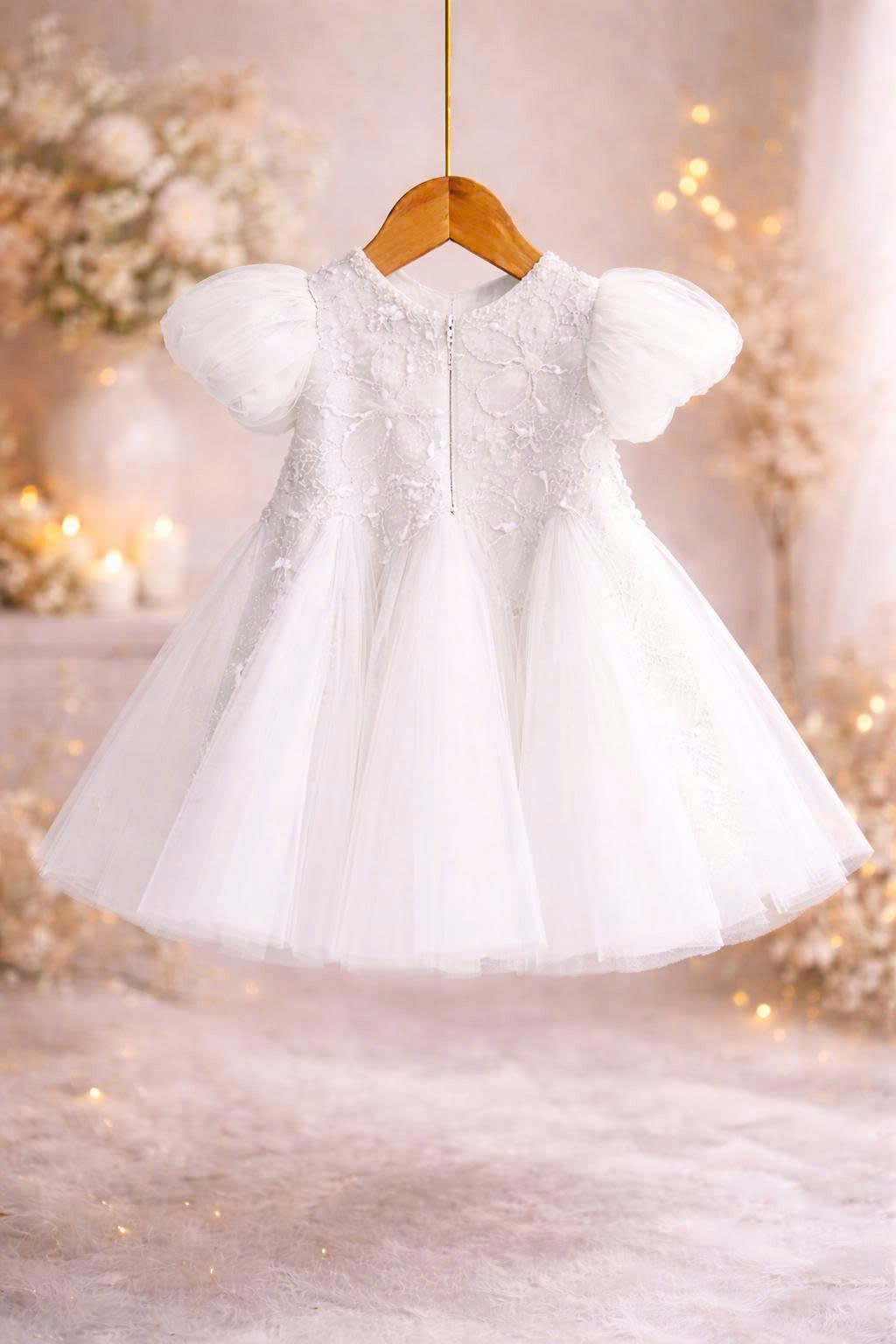Willow Vintage Lace A-Line Dress 1–6Y | Floral Embroidered Tulle Dress | Christening & Flower Girl Outfit