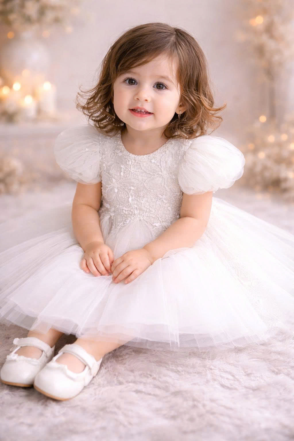 Willow Vintage Lace A-Line Dress 1–6Y | Floral Embroidered Tulle Dress | Christening & Flower Girl Outfit