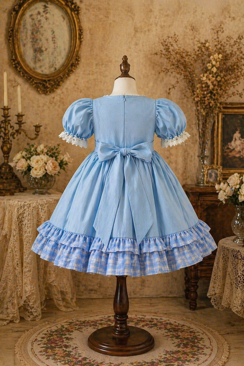 Peter Rabbit Inspired Blue Boutique Dress – Girls Birthday / Occasion Dress (1–6Y)