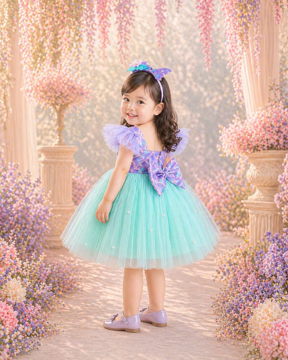 Ariel Inspired Girl Dress (1–6Y )| Mermaid Tulle Princess Dress | Disney Theme Birthday Outfit | Little Princes Inspired Party Dress