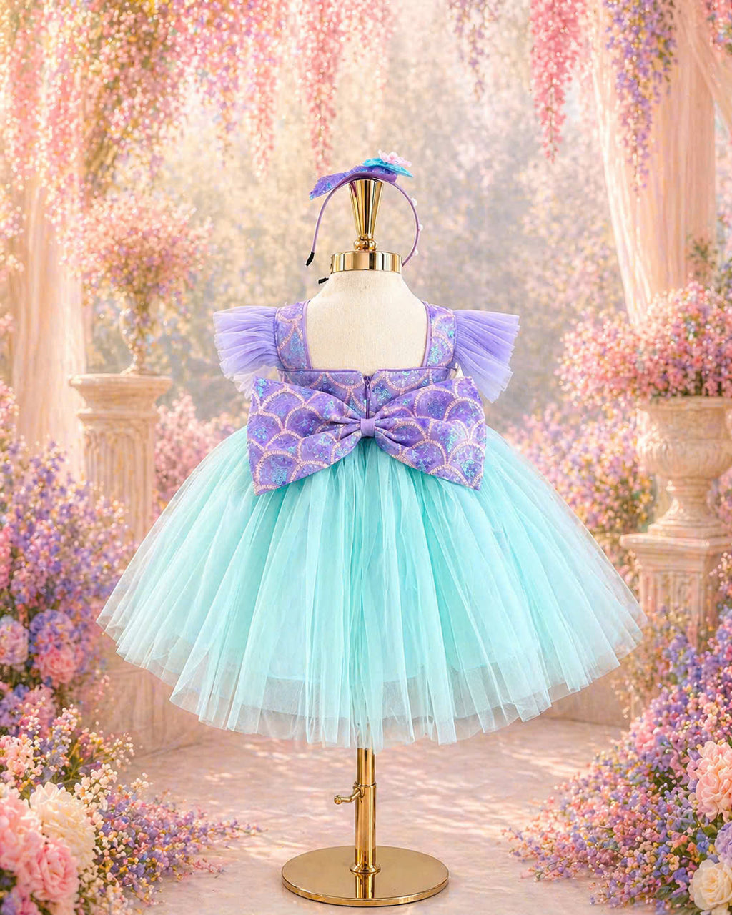 Ariel Inspired Girl Dress (1–6Y )| Mermaid Tulle Princess Dress | Disney Theme Birthday Outfit | Little Princes Inspired Party Dress