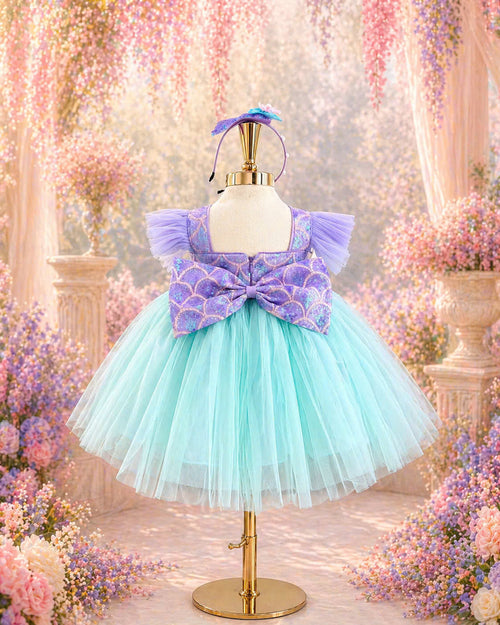 Ariel Inspired Girl Dress (1–6Y )| Mermaid Tulle Princess Dress | Disney Theme Birthday Outfit | Little Princes Inspired Party Dress