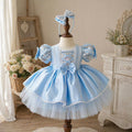 Cinderella Inspired Girl Dress (1–6Y) | Blue Princess Tulle Dress | Fairytale Birthday Party Outfit | Classic Princess Dress for Girls