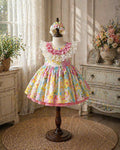Pastel Bloom Lolita Dress NB-3Y | Floral Ruffle Baby Dress with Headband | Photoshoot & Party Outfit