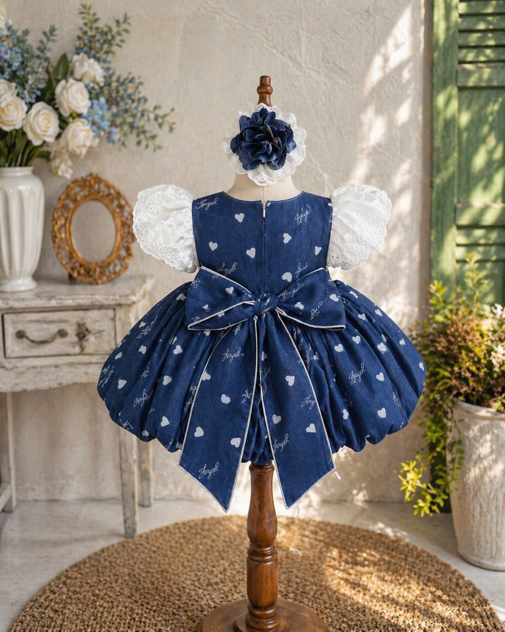Tulip Cardigan Look Dress NB-5Y | Lolita Baby Dress with Lace Sleeves | Photoshoot & Party Outfit