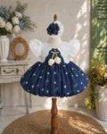 Tulip Cardigan Look Dress NB-5Y | Lolita Baby Dress with Lace Sleeves | Photoshoot & Party Outfit