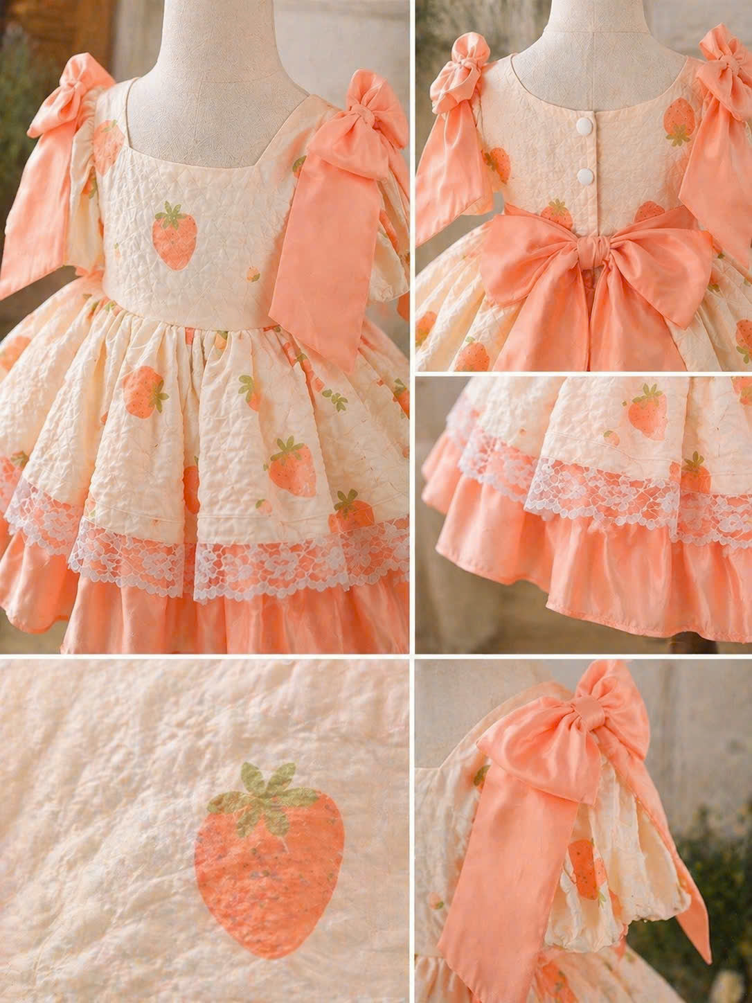 Little Sunshine Lolita Dress 3M–2Y | Orange Baby Dress with Lace | Play & Party