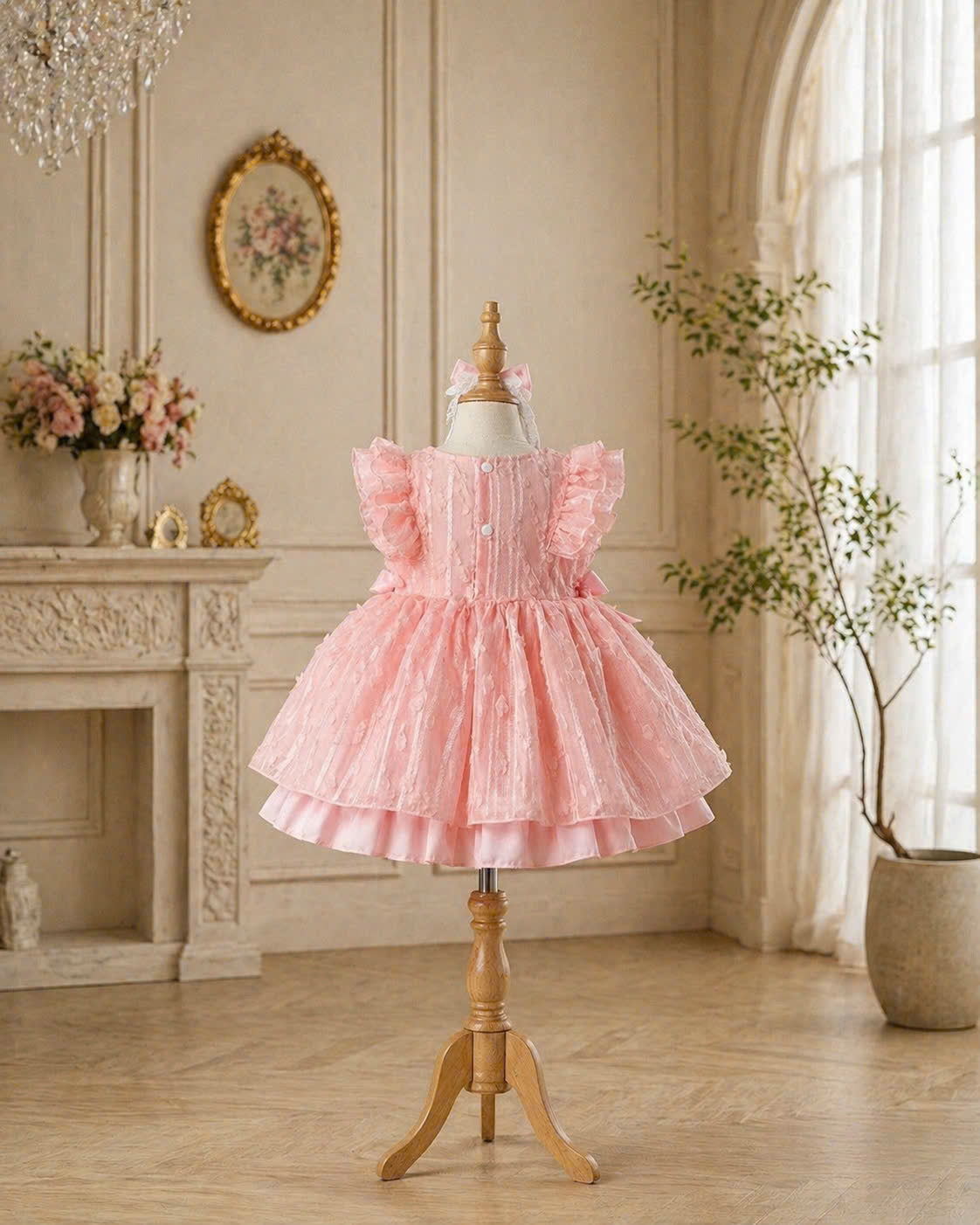 Lolita Princess Puff Dress 0-3Y| Pearl Organza Tulle Baby Dress | Birthday & Flower Girl Outfit