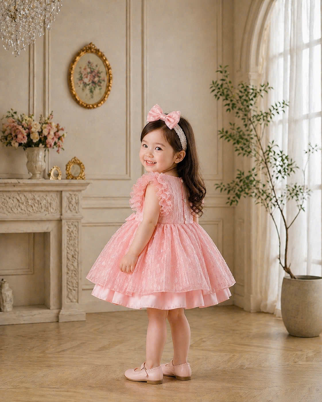 Lolita Princess Puff Dress 0-3Y| Pearl Organza Tulle Baby Dress | Birthday & Flower Girl Outfit