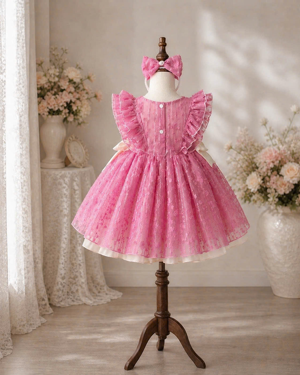Lolita Princess Puff Dress 0-3Y| Pearl Organza Tulle Baby Dress | Birthday & Flower Girl Outfit