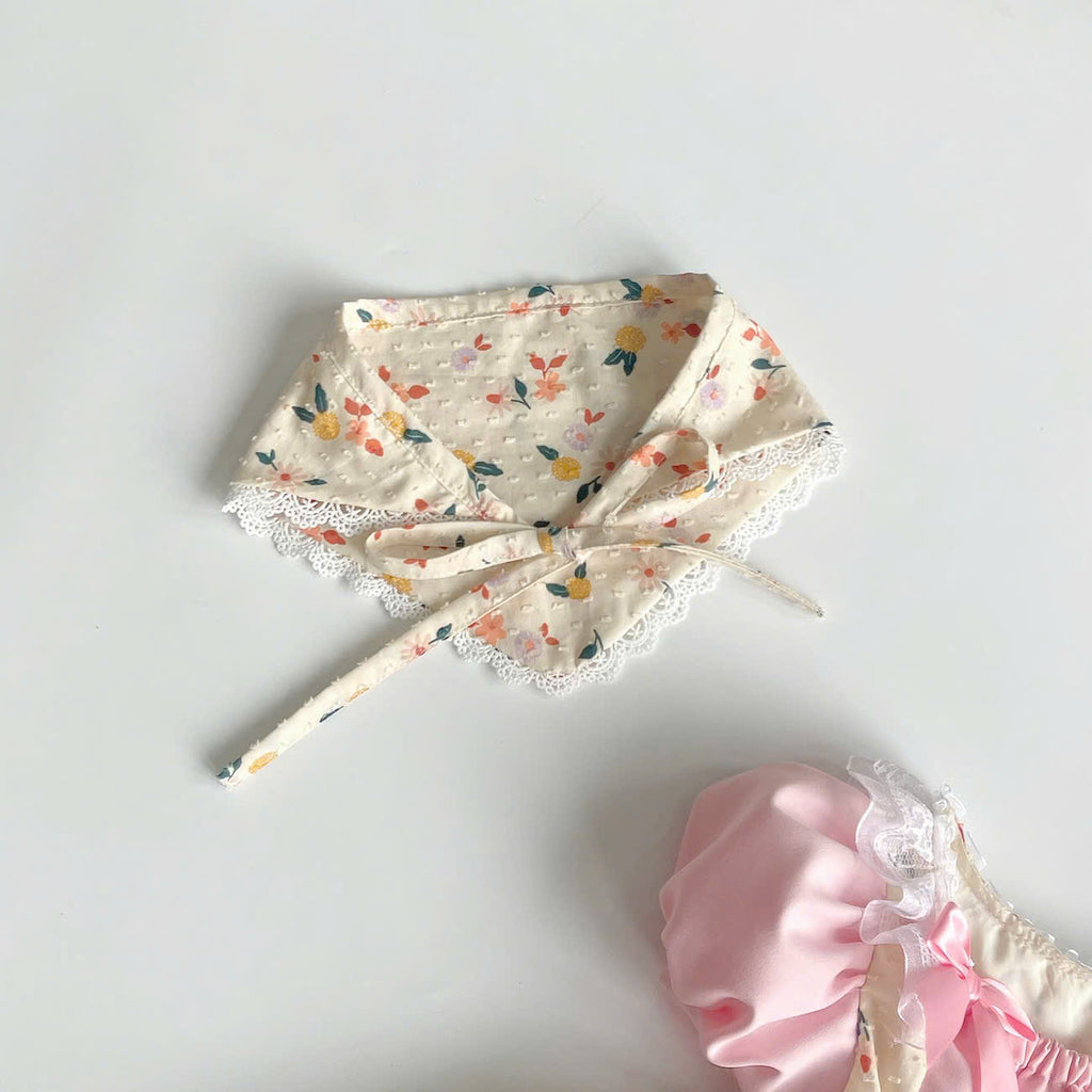 Cinderella Cottage Dress Set 3M–3Y | Vintage Lace Apron Baby Dress with Bonnet | Photoshoot & Party Outfit