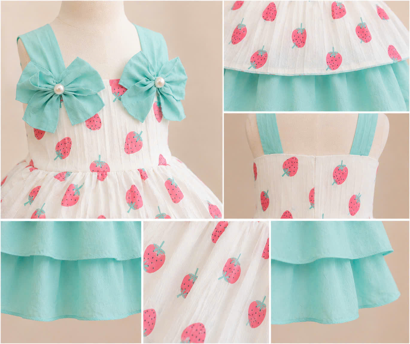 Strawberry Bliss Lolita Dress 0–4Y | Ruffle Baby Dress with Headband | Spring & Photoshoot Outfit
