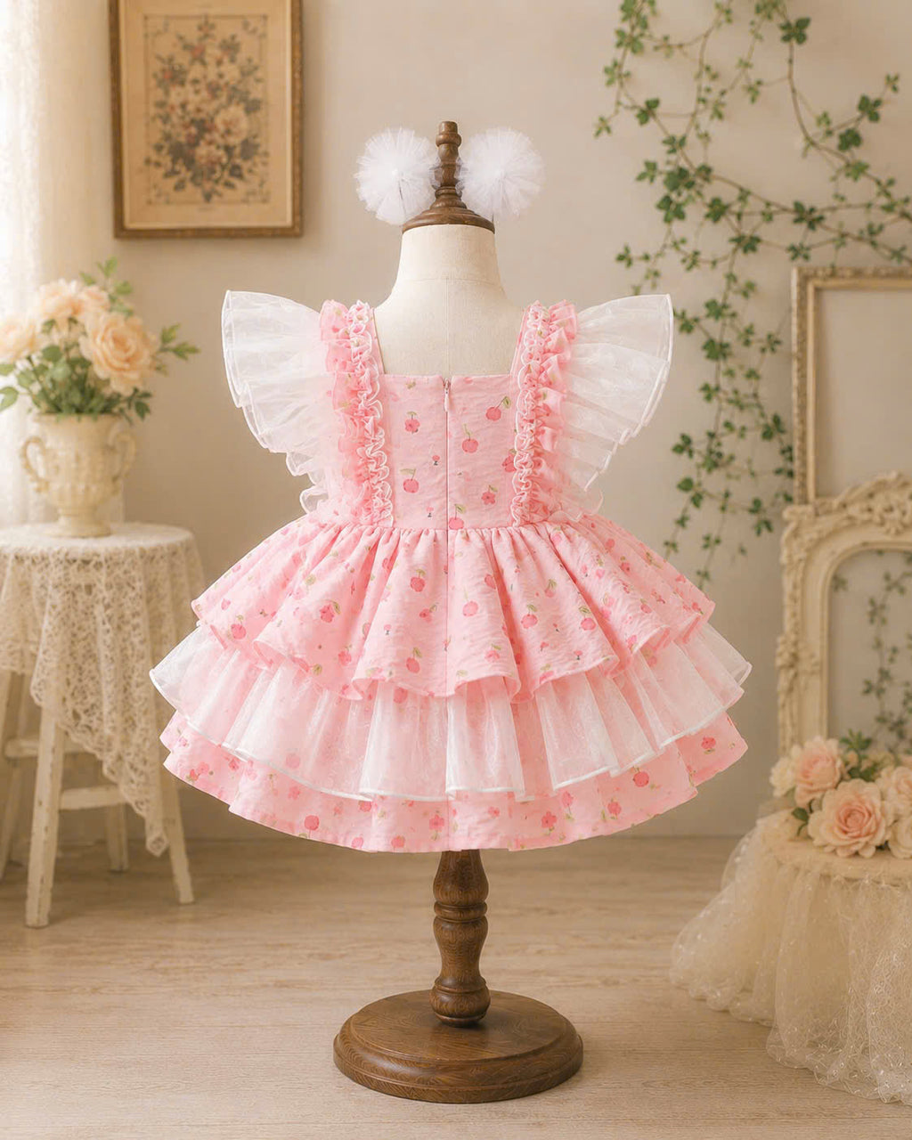 Peach Blossom Baby Dress Set 0-2Y | Floral Summer Dress with Bloomers | Photoshoot & Outing Outfit