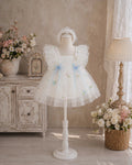 Blue Blossom Fairy Lolita Dress Set 0-2Y | Tulle Baby Dress with Bloomers & Headband | Birthday & Photoshoot Outfit