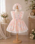 Spring Blossom Baby Dress 3M–3Y | Watercolour Floral Dress with Bloomers & Headband | Photoshoot Outfit