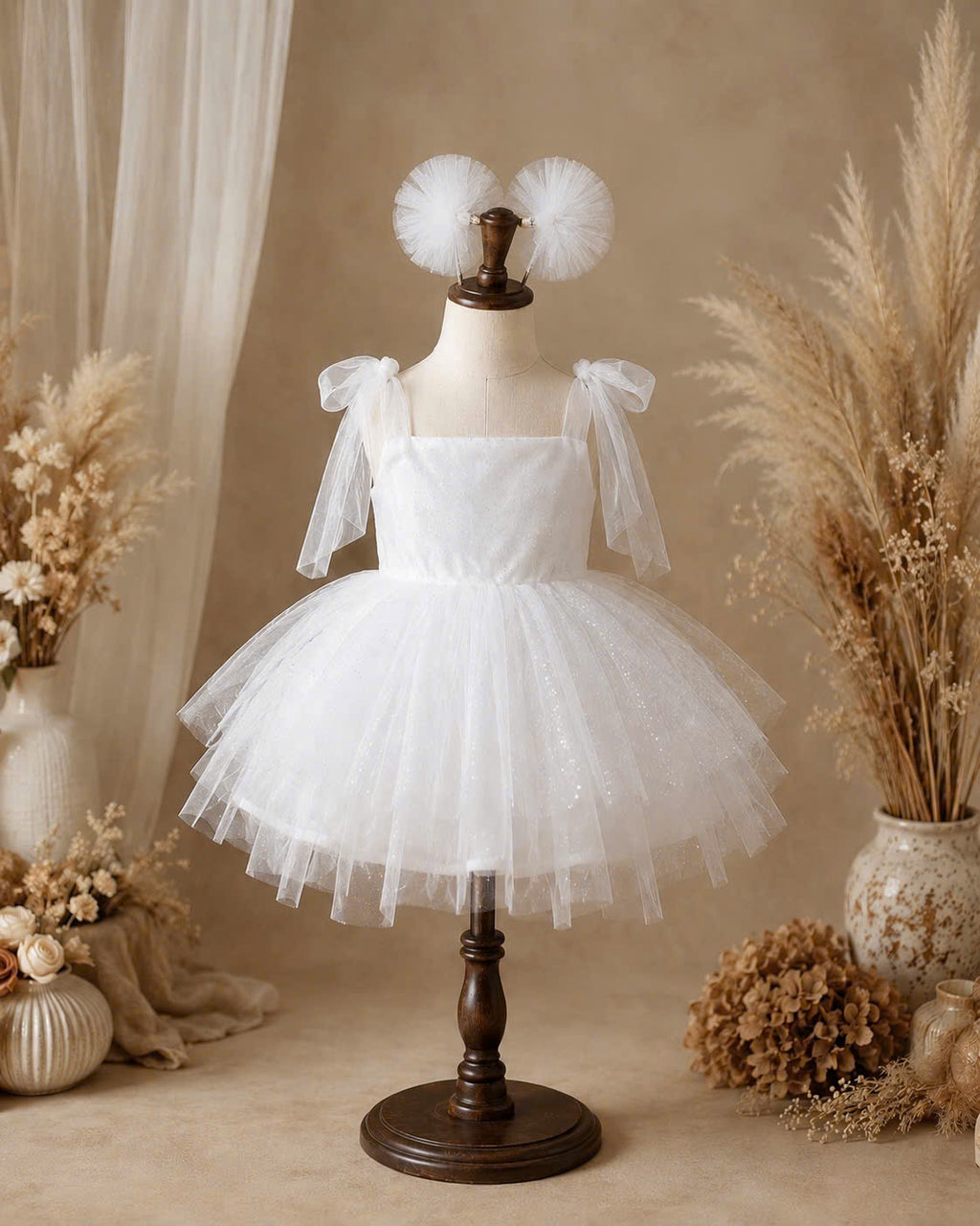 Snow Angel Lolita Dress 0-2Y | White Tulle Baby Dress | Birthday & Photoshoot Outfit