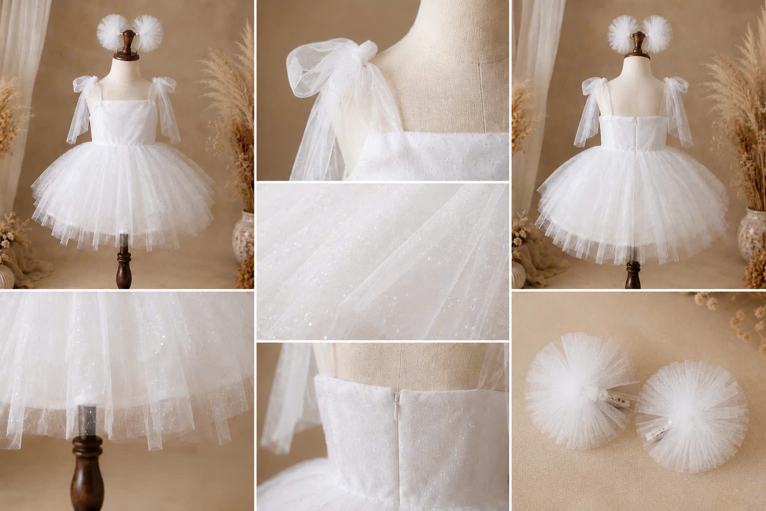 Snow Angel Lolita Dress 0-2Y | White Tulle Baby Dress | Birthday & Photoshoot Outfit