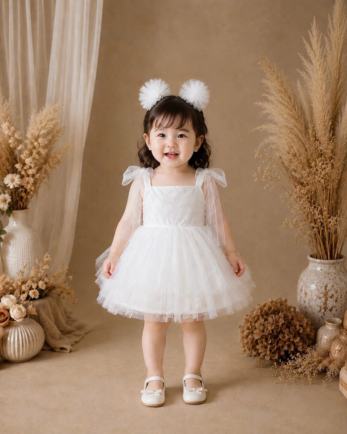 Snow Angel Lolita Dress 0-2Y | White Tulle Baby Dress | Birthday & Photoshoot Outfit