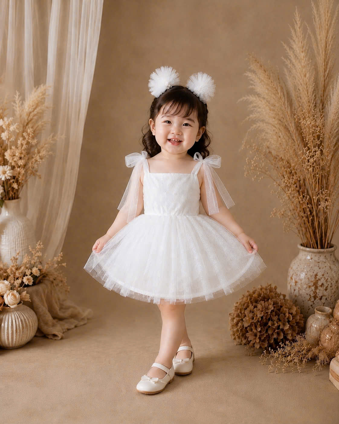 Snow Angel Lolita Dress 0-2Y | White Tulle Baby Dress | Birthday & Photoshoot Outfit