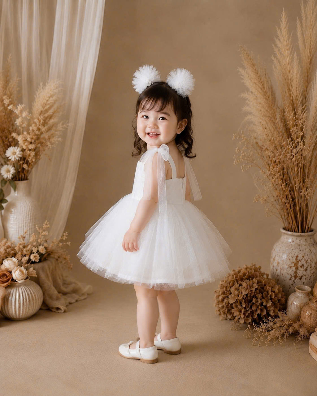 Snow Angel Lolita Dress 0-2Y | White Tulle Baby Dress | Birthday & Photoshoot Outfit