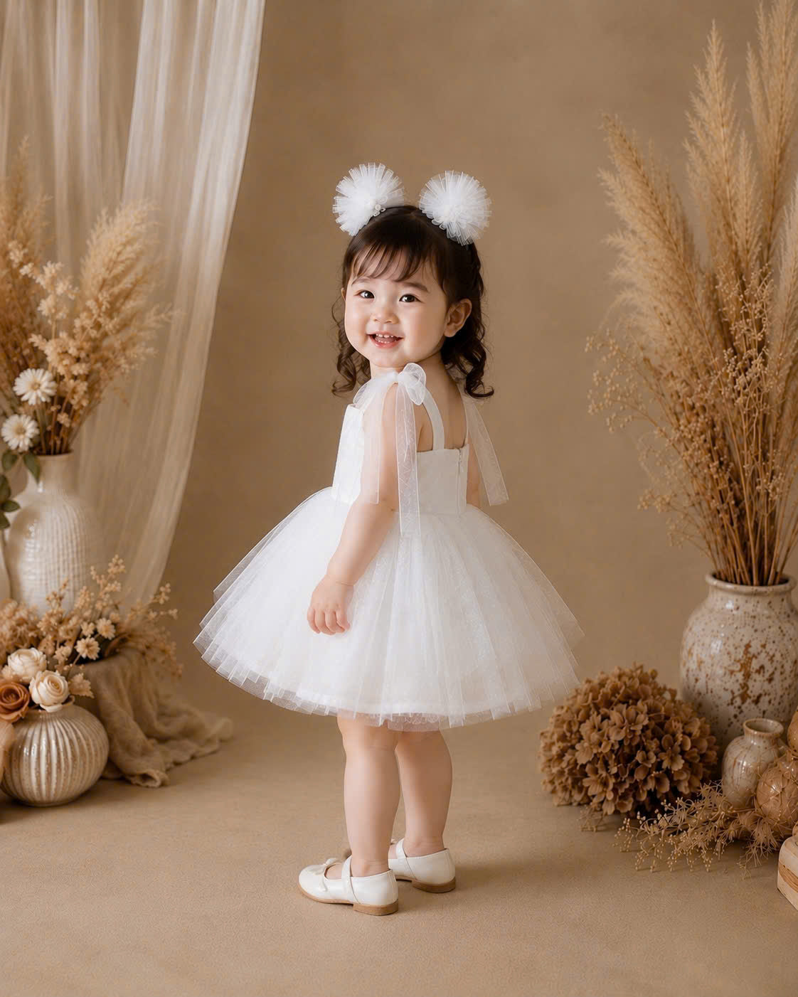 Snow Angel Lolita Dress 0-2Y | White Tulle Baby Dress | Birthday & Photoshoot Outfit