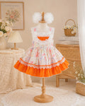 Sweet Whimsy Lolita Dress 0-2Y | Storybook Baby Dress with Pom Pom Hair Clips | Birthday & Photoshoot Outfit