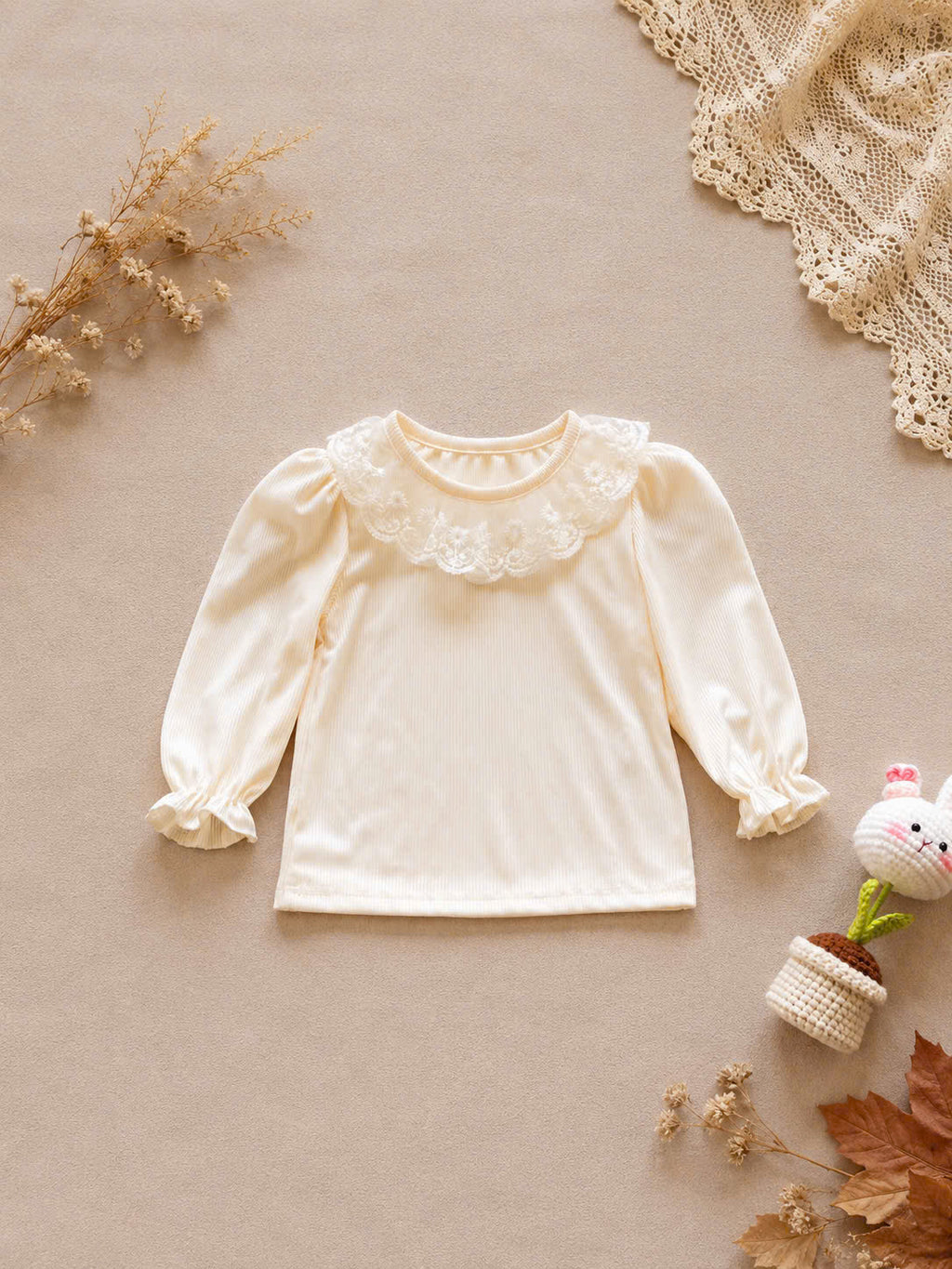 Lace Delight Ensemble NB-2Y | Lace Baby Top & Skirt Outfit | Autumn & Winter Style