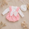 Pink Bow Baby Romper Set NB-12M | Frill Romper with Berek | Everyday & Photoshoot Outfit