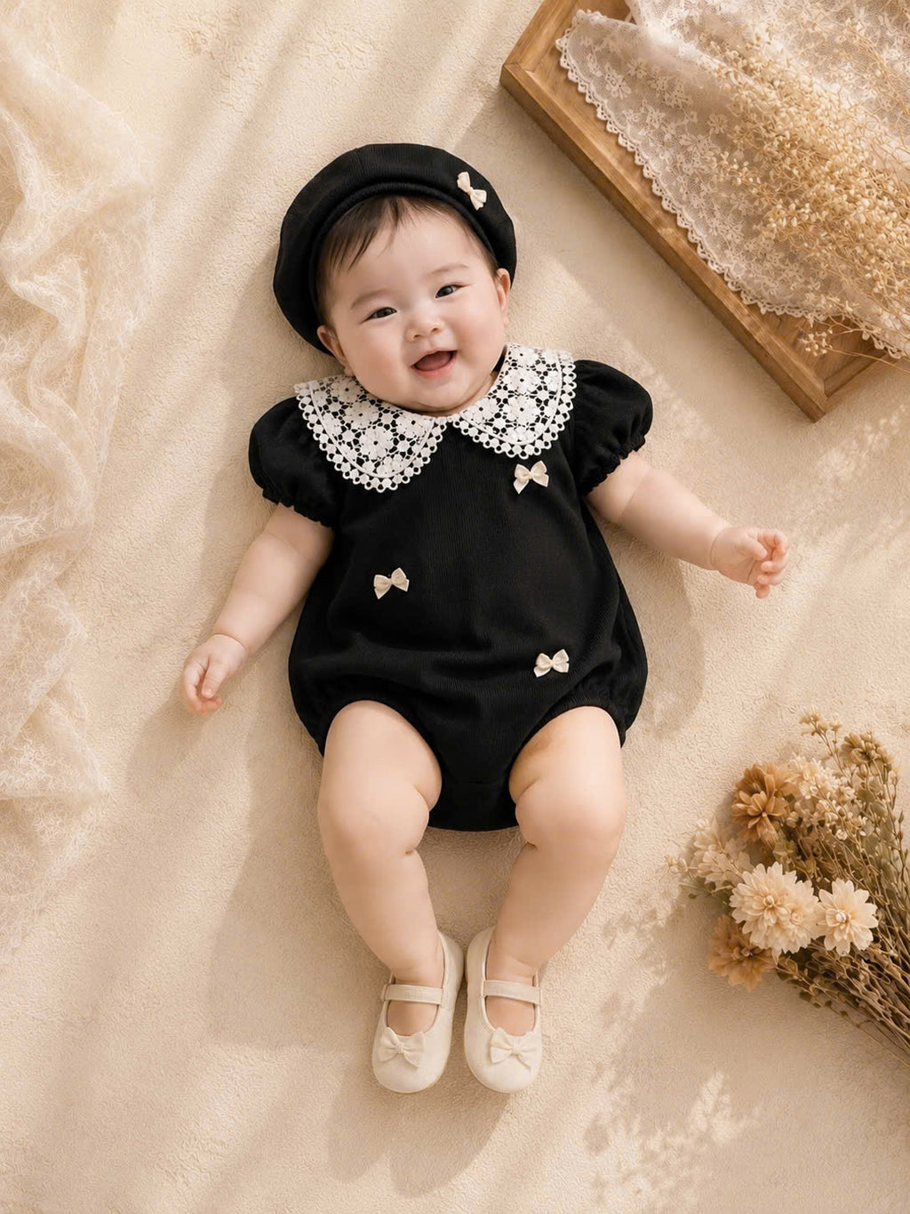 Grammy Love Baby Set NB–12M | Onesie, Cardigan & Hat Outfit | Autumn & Winter Style