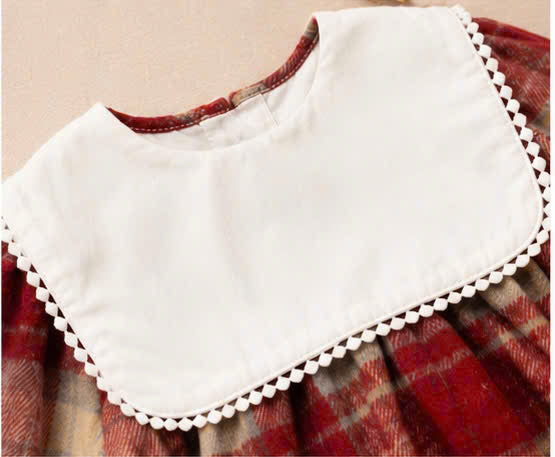 Red Plaid Baby Romper Set NB-2Y | Flannel Romper with Bib Collar | Autumn & Winter Outfit