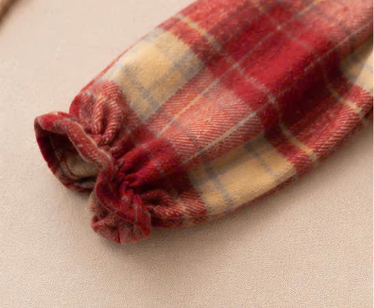 Red Plaid Baby Romper Set NB-2Y | Flannel Romper with Bib Collar | Autumn & Winter Outfit