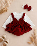 Ruby Belle Velvet Set NB-2Y | Red Velvet Baby Outfit | Party & Photoshoot