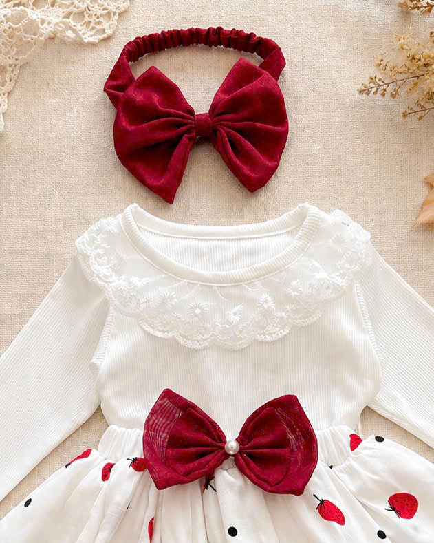 Lace Delight Ensemble NB-2Y | Lace Baby Top & Skirt Outfit | Autumn & Winter Style