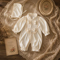 Honey Pearl Lace Bodysuit Set NB-12M | Long Sleeve Baby Bodysuit with Bonnet | Autumn & Winter Outfit