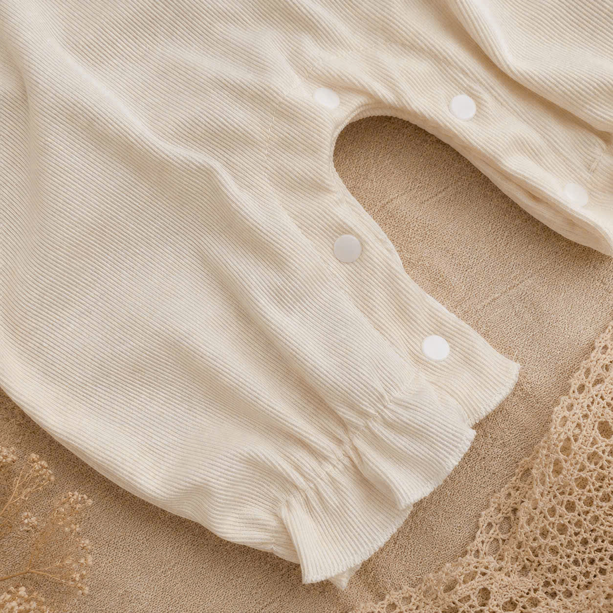 Honey Pearl Lace Bodysuit Set NB-12M | Long Sleeve Baby Bodysuit with Bonnet | Autumn & Winter Outfit