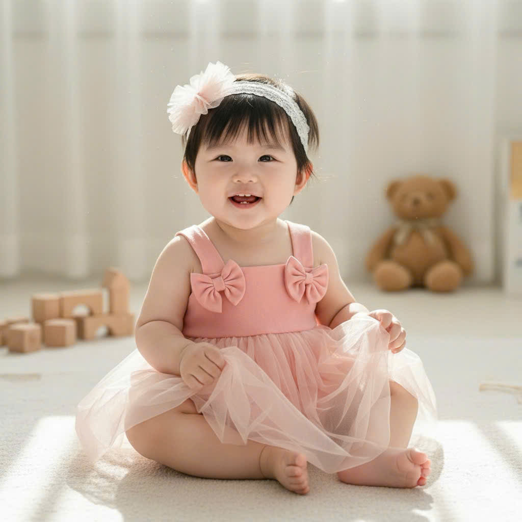 🎀 Pink Tiny Tutu Dress 3Months-2Years | Baby Tulle Dress with Double Bows | Party & Photoshoot Outfit🎀 Pink Tiny Tutu Dress NB–12M | Baby Tulle Dress with Double Bows | Party & Photoshoot Outfit