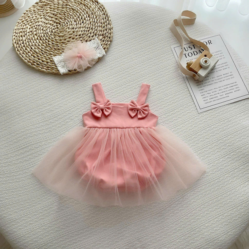 🎀 Pink Tiny Tutu Dress 3Months-2Years | Baby Tulle Dress with Double Bows | Party & Photoshoot Outfit🎀 Pink Tiny Tutu Dress NB–12M | Baby Tulle Dress with Double Bows | Party & Photoshoot Outfit