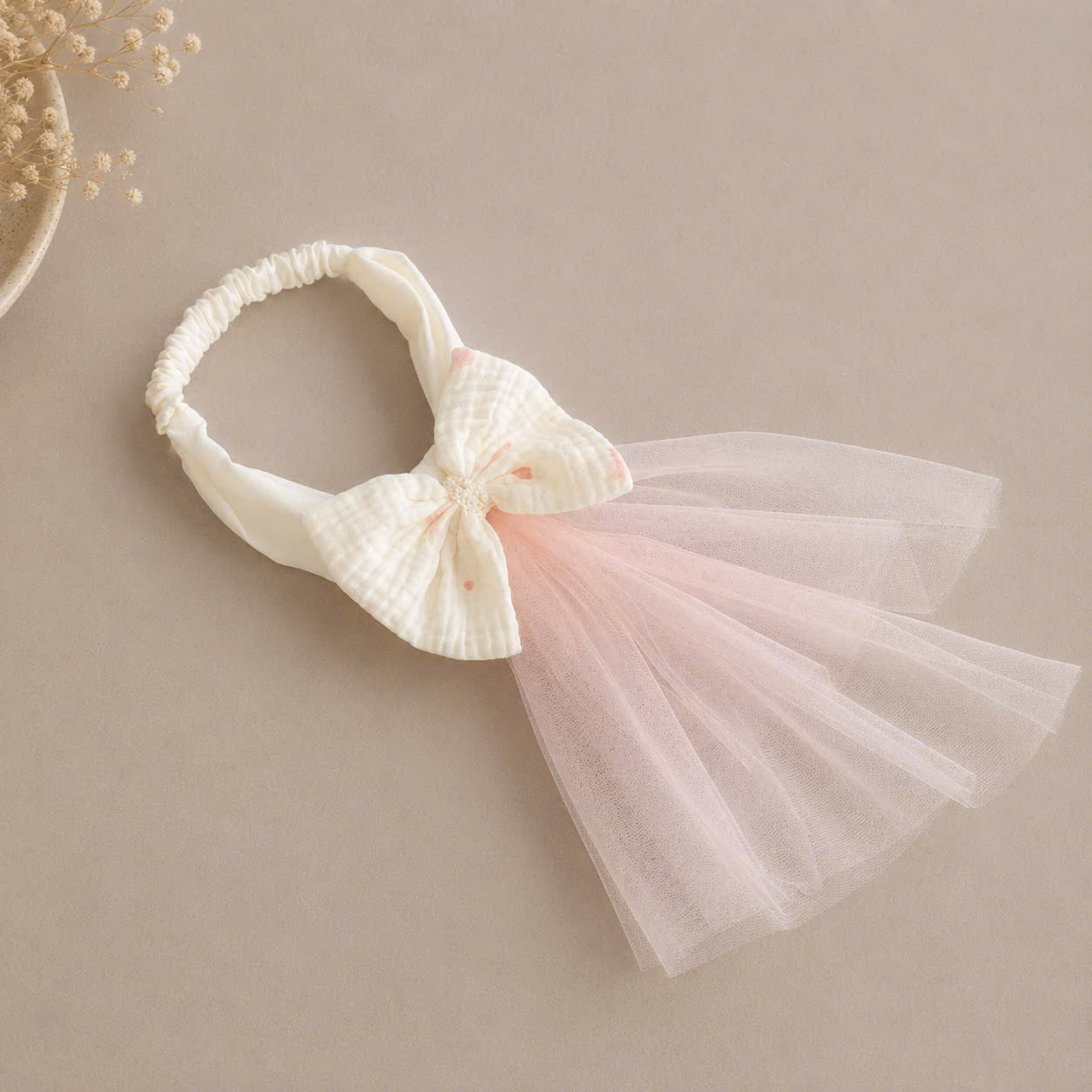 Rosy Bunny Tulle Romper Dress NB–2Y | Bunny Print Baby Dress with Headband | Party & Photoshoot Outfit