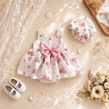 Rose Garden Romper Dress NB–12M | Floral Baby Romper Dress with Bonnet | Birthday & Photoshoot Outfit