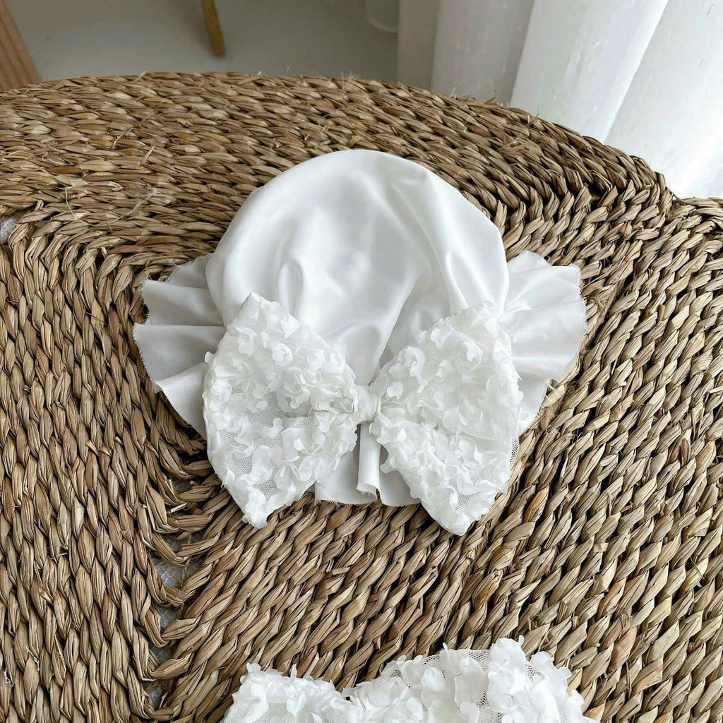 Cloud Lace Romper Set NB–2Y | Lace Baby Romper with Hat | Christening & Photoshoot Outfit