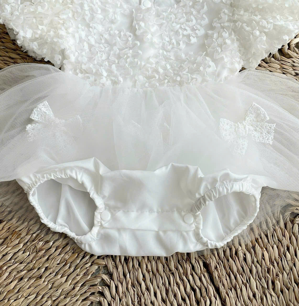 Cloud Lace Romper Set NB–2Y | Lace Baby Romper with Hat | Christening & Photoshoot Outfit