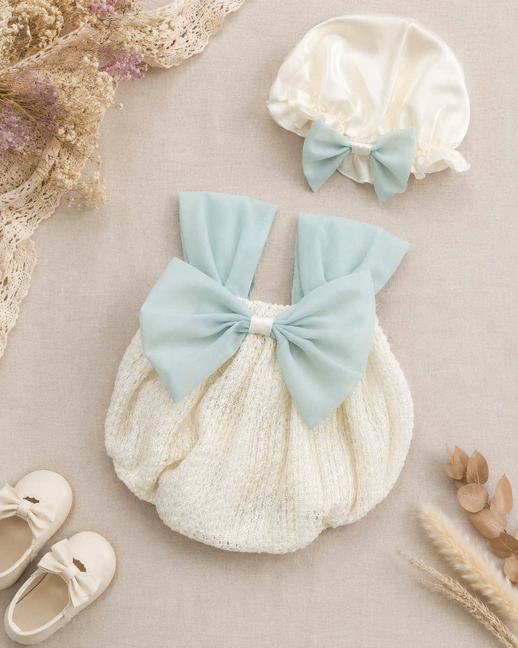 Tint Silk Romper NB–12M | Silk Baby Romper with Lace Details | Spring & Special Occasion Outfit